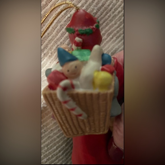 Santa Clause Christmas Ornament. It’s not ceramic, it feels Papier Mache’to me. - Picture 5 of 6